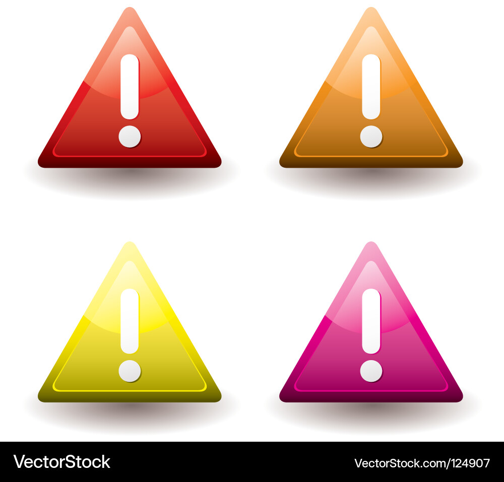 Warning Triangles with Exclamation Marks vector image