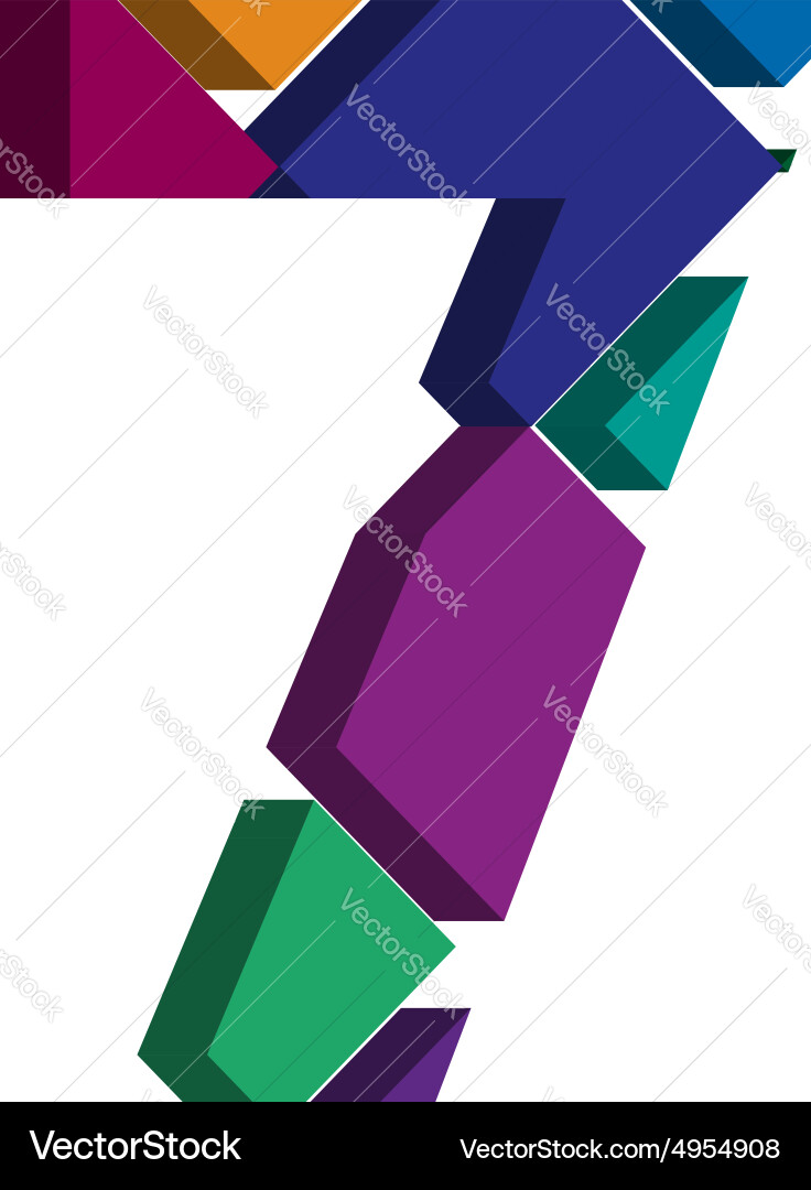 3d font number 7 vector image