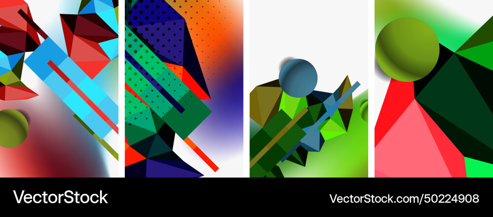 3d sphere and low poly triangle design 3d sphere and low poly triangle design vector image