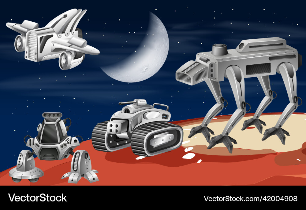 A spaceship in the space A spaceship in the space vector image
