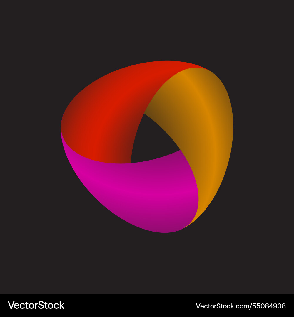Abstract design with interlocking red orange Vector Image