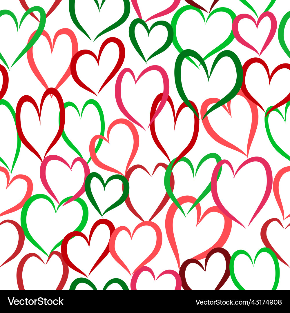 Abstract seamless pattern of hearts Vector Image