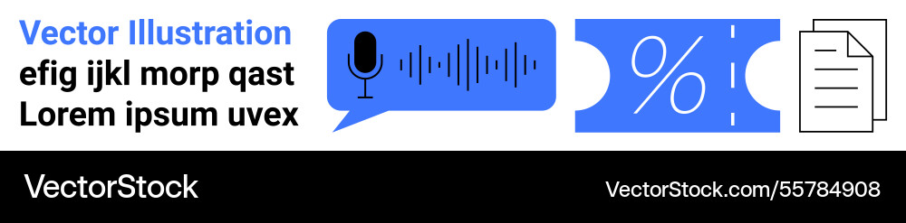 Audio message percentage analysis and document Audio message percentage analysis and document Vector Image