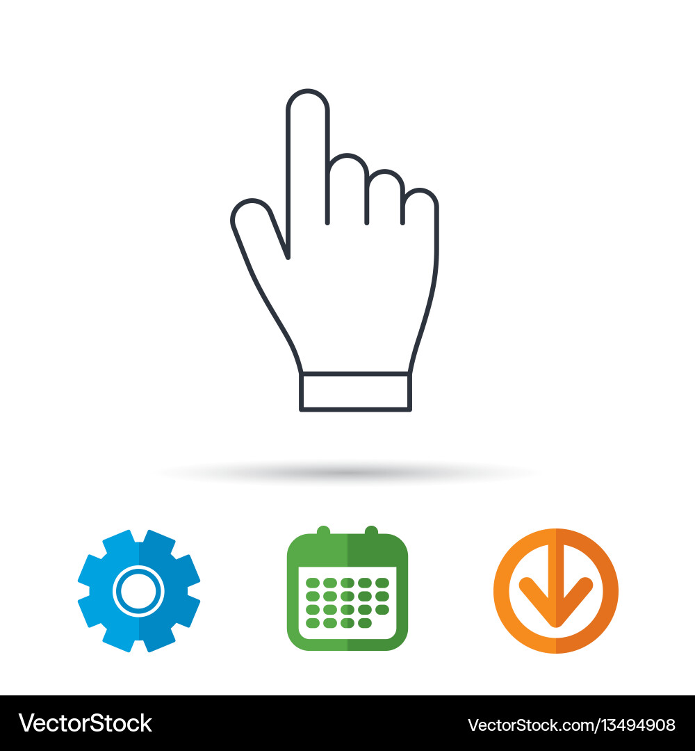 Click hand icon press or push pointer sign vector image