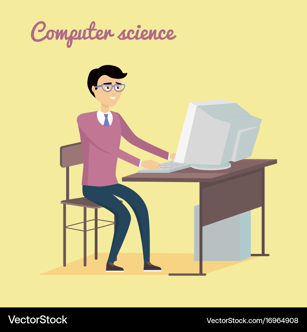 Computer science concept in flat style design Vector Image