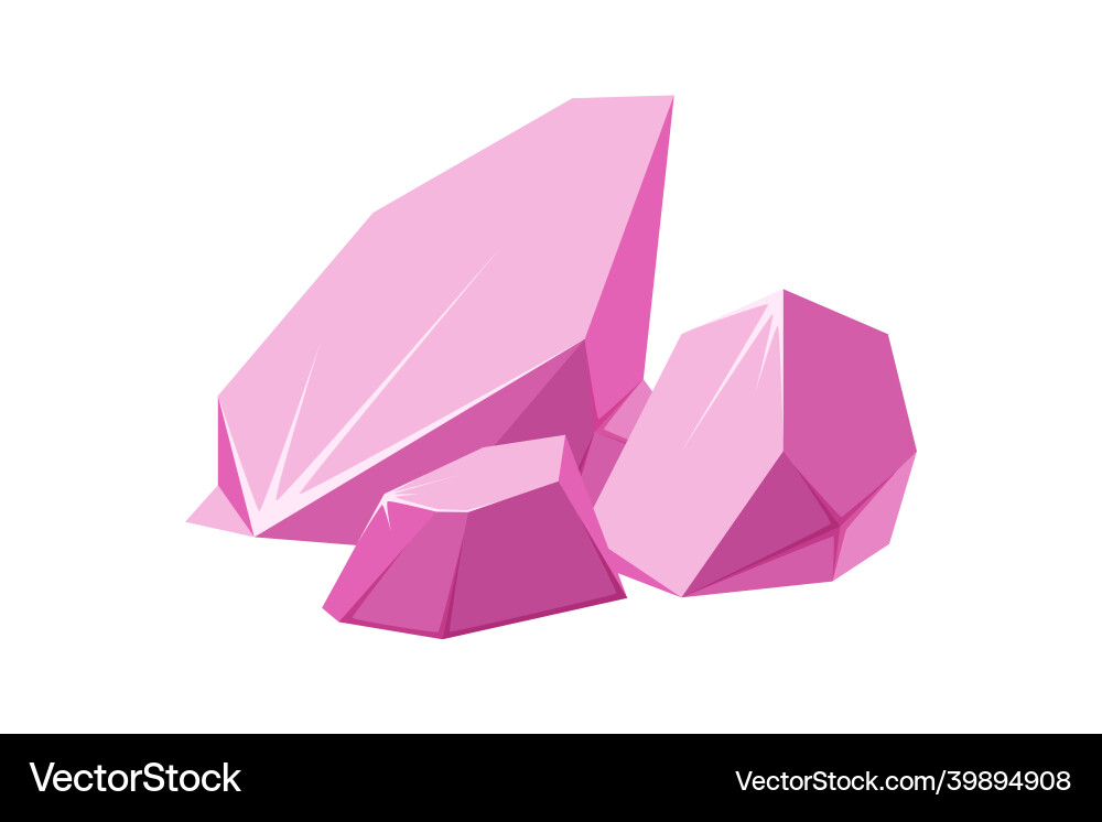 Crystals broken into pieces smashed ruby Crystals broken into pieces smashed ruby vector image