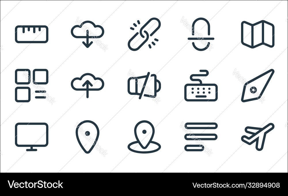 Device line icons linear set quality Device line icons linear set quality vector image