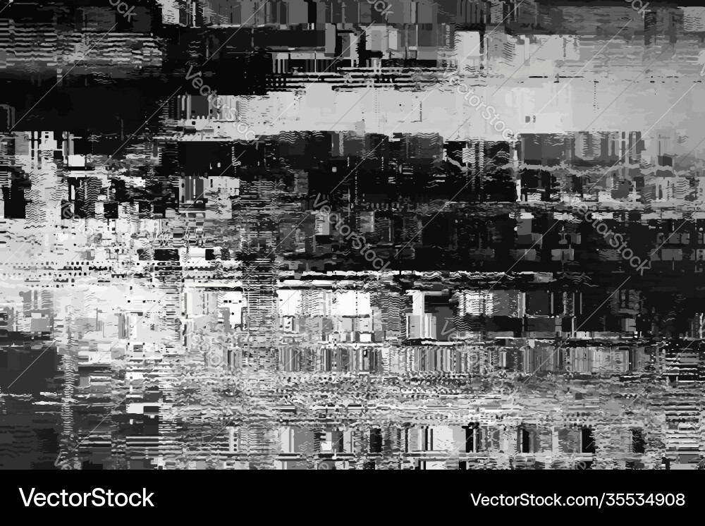 Digital glitch grayscale abstract texture Digital glitch grayscale abstract texture Vector Image
