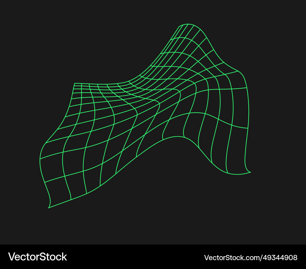 Distorted cyber grid cyberpunk geometry element Distorted cyber grid cyberpunk geometry element vector image