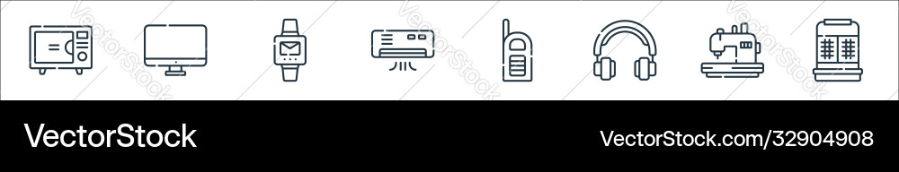 Electronics Line Icons - Diverse Tech vector image