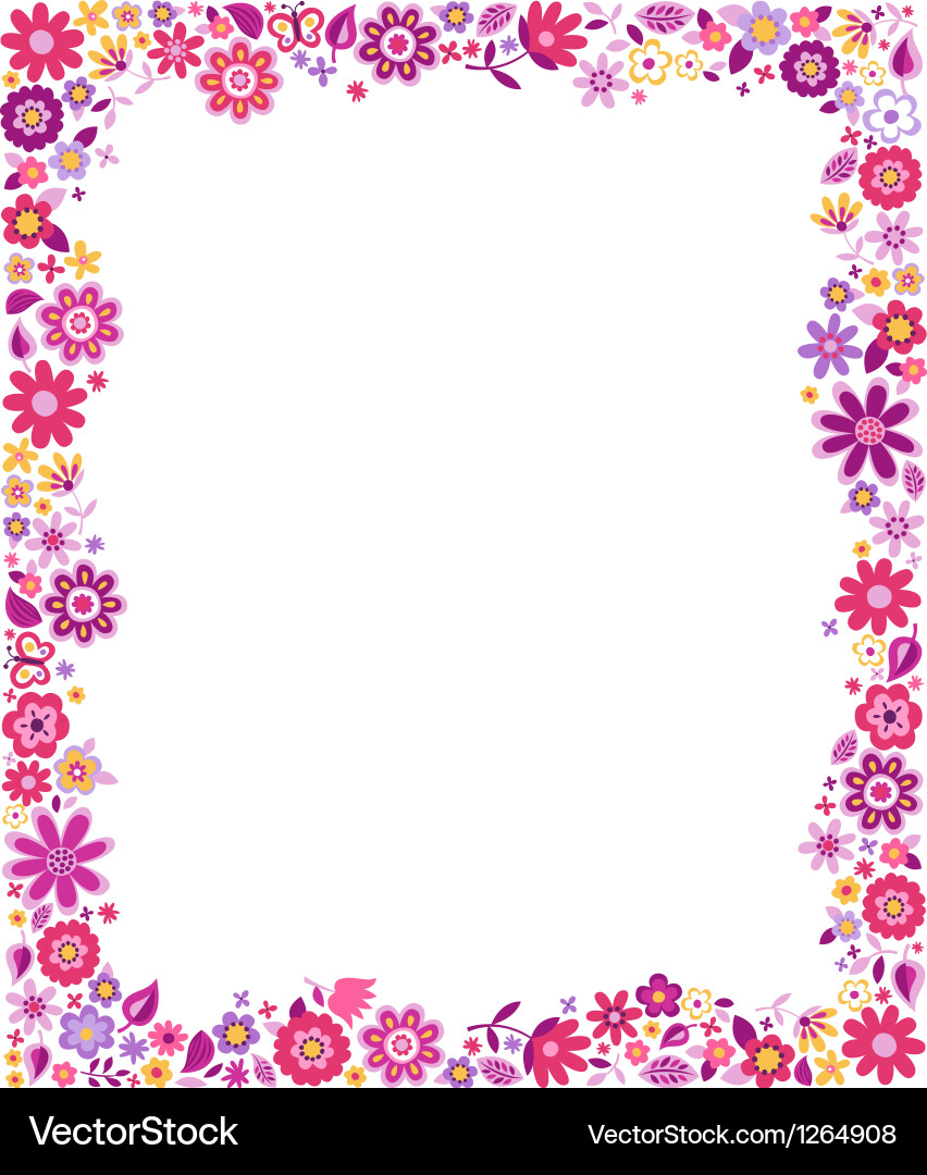 Floral Border Frame Vector Image