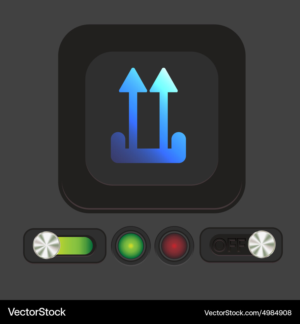 Fragile symbol arrow up logistic icon vector image