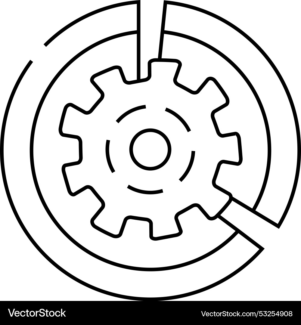 Gear working process erp line icon Gear working process erp line icon vector image