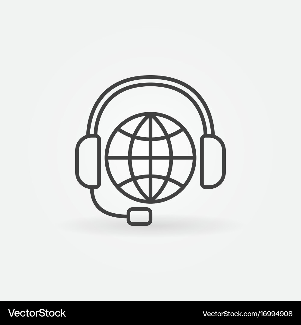 Global Support Hotline Icon vector image