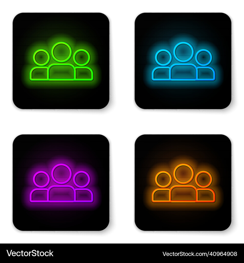Glowing neon line users group icon isolated Vector Image