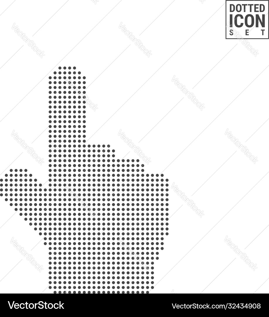 Hand cursor dot pattern icon dotted Hand cursor dot pattern icon dotted vector image