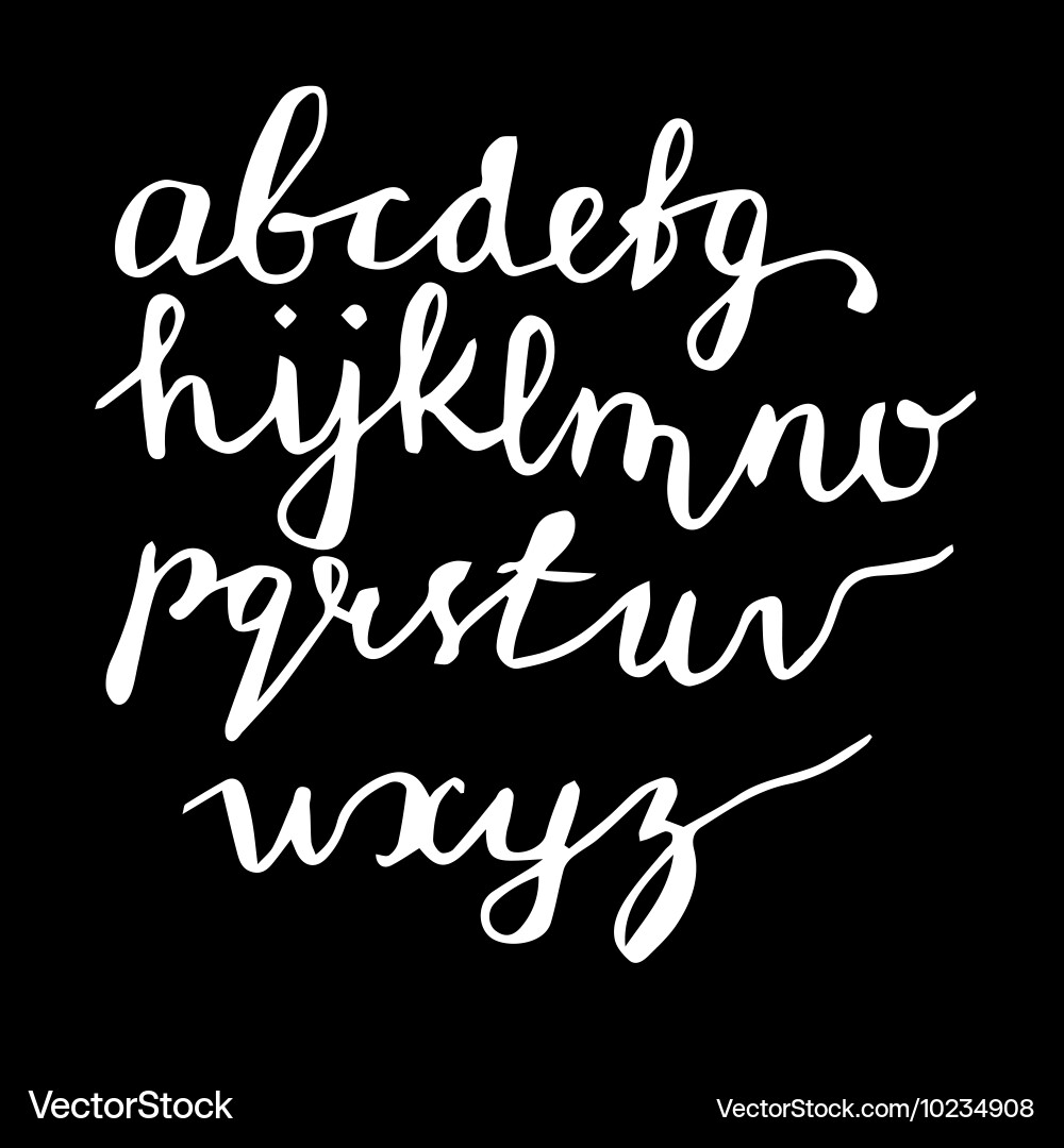 Handwritten brush script vector image