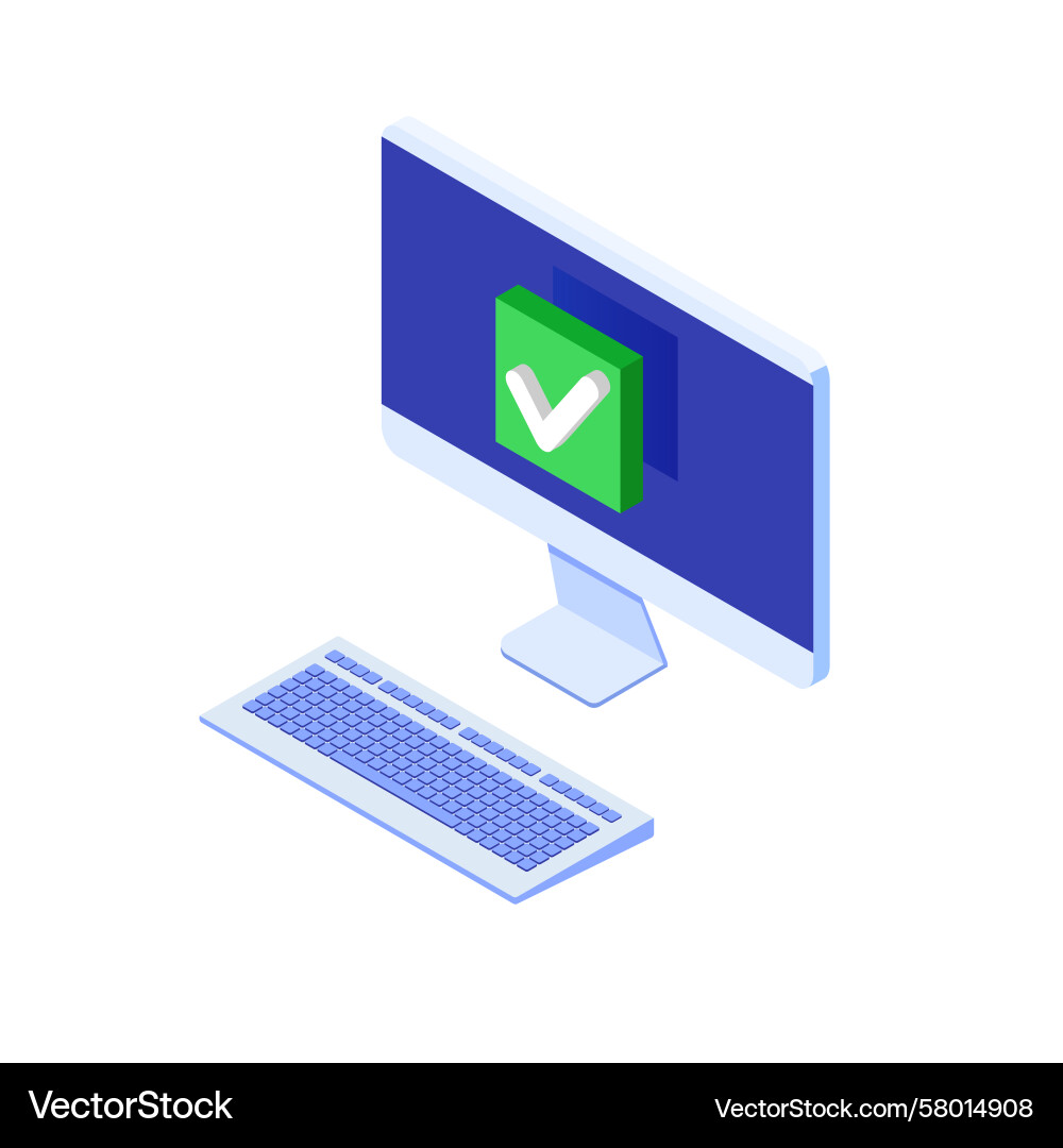 Isometric Checkmark Notification Vector Image