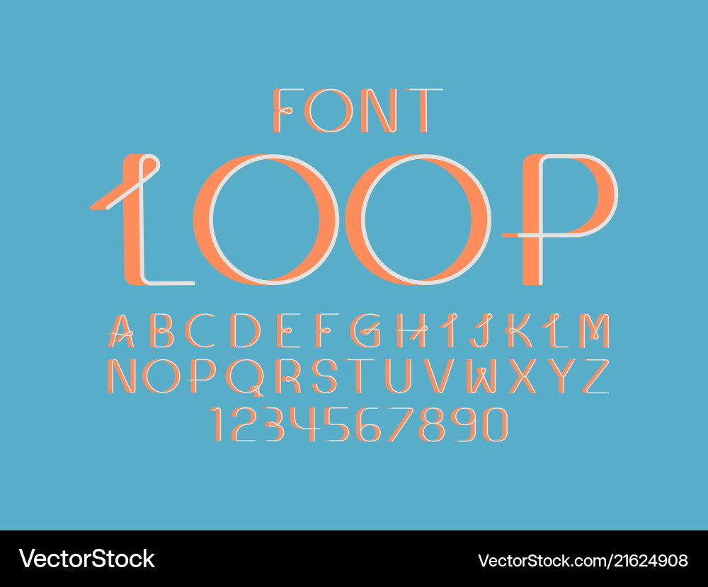 Loop Alphabet Font - Volume Style vector image