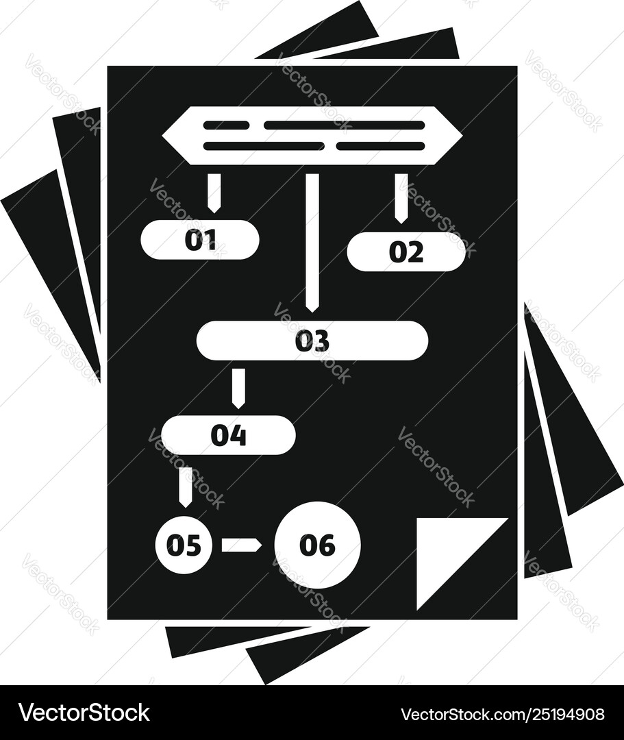 Paper workflow icon simple style Paper workflow icon simple style Vector Image