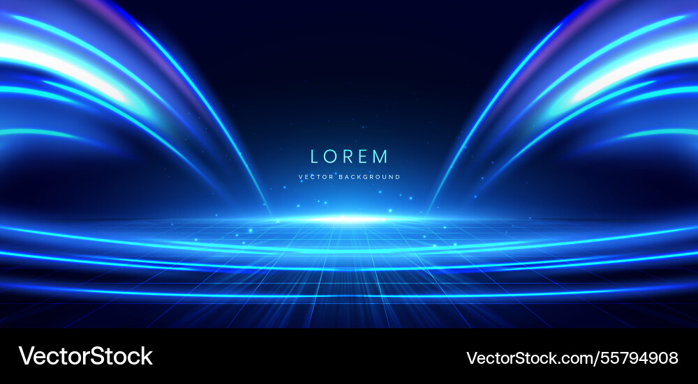 Scene blue light on dark background with effect Scene blue light on dark background with effect Vector Image