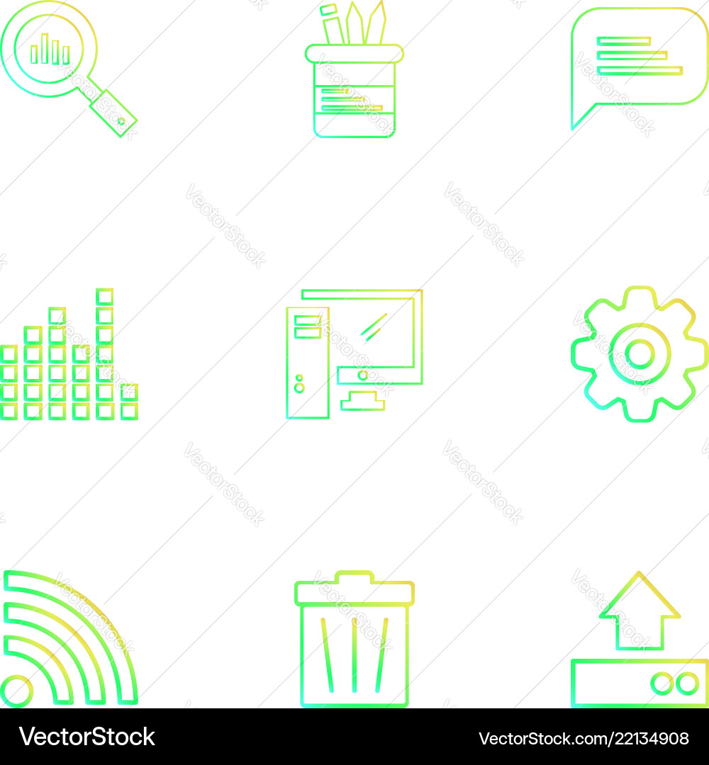 Search pen pencils message setting upload Vector Image