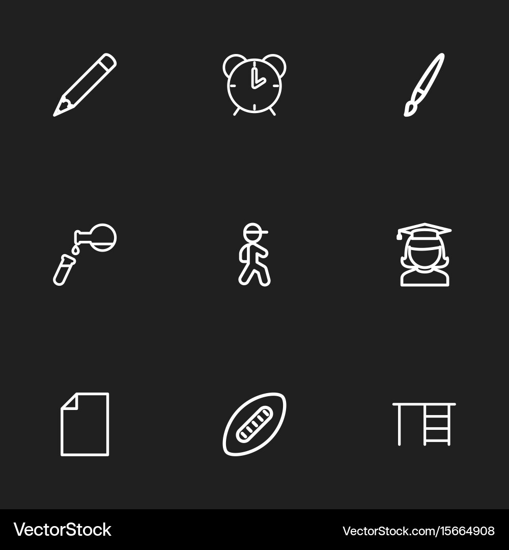 Set of 9 editable teach icons includes symbols vector image