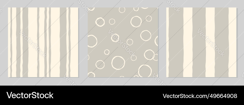 Set of three seamless colorful striped patterns Vector Image