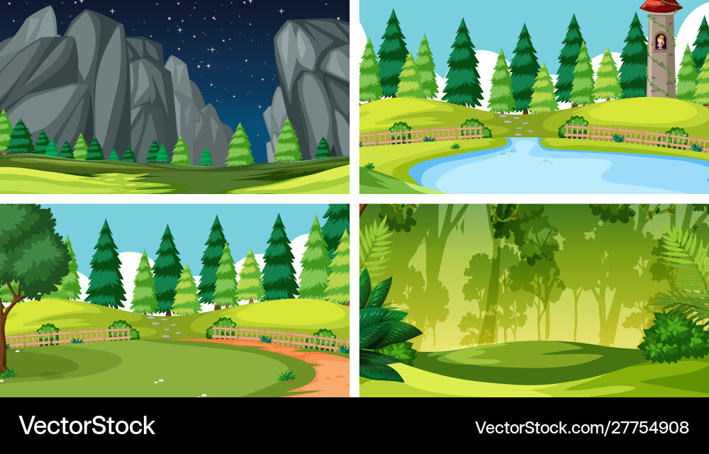 Set scenes in nature setting Vector Image
