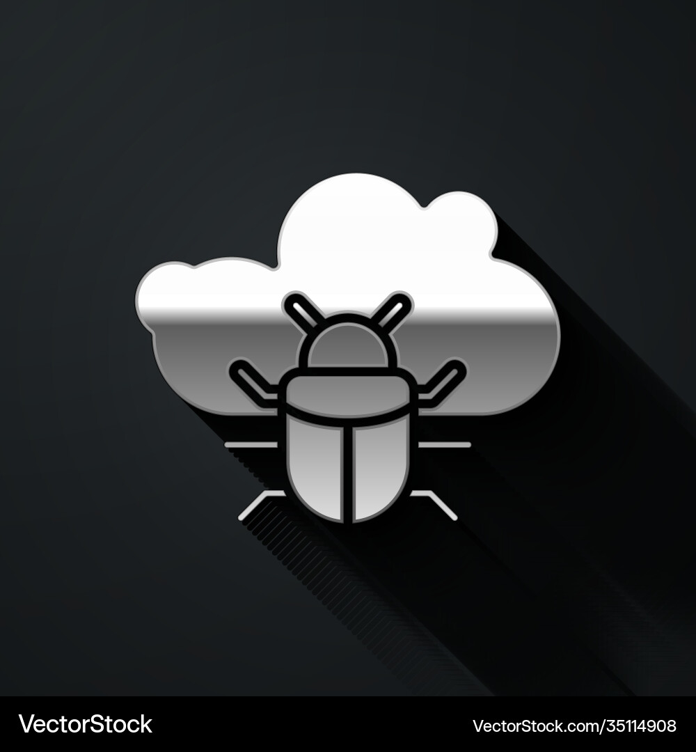 Silver system bug on a cloud icon isolated Silver system bug on a cloud icon isolated vector image