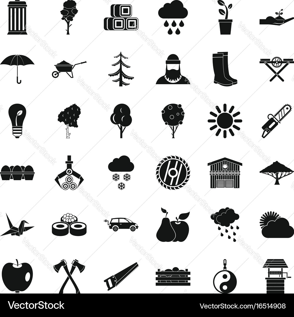 Tree Icon Set - Simple & Minimal vector image