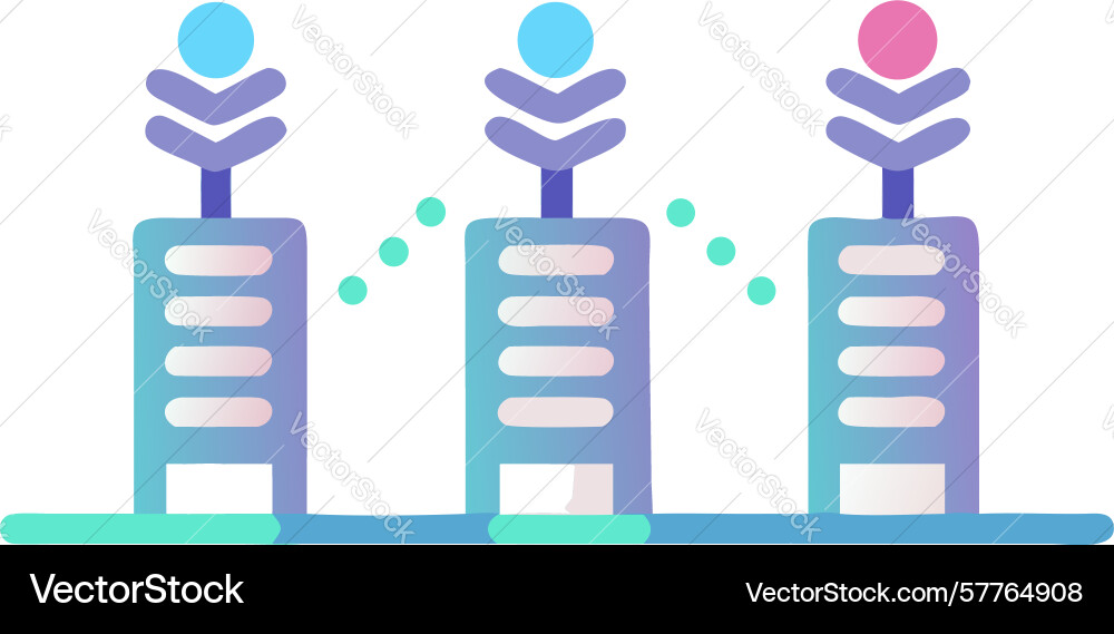 User data flow to servers icon for information vector image