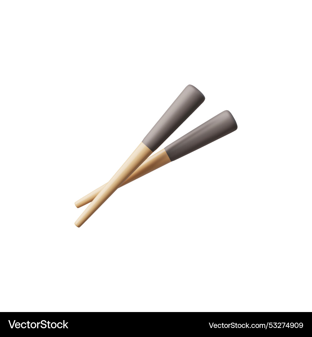 3d bamboo chopsticks half Vector Image