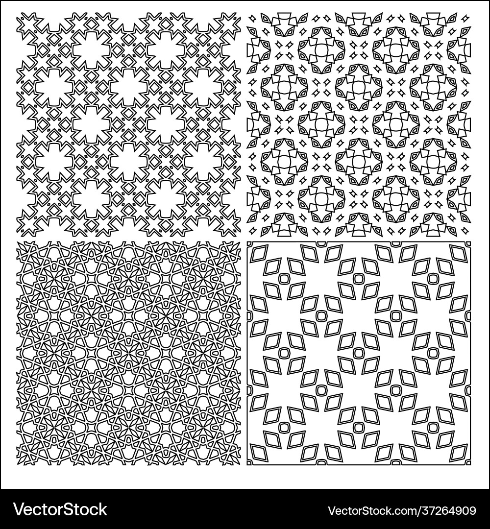 4 universal different geometric seamless patterns 4 universal different geometric seamless patterns vector image