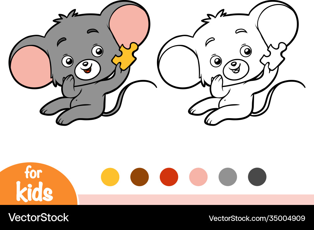 Coloring book mouse Coloring book mouse vector image