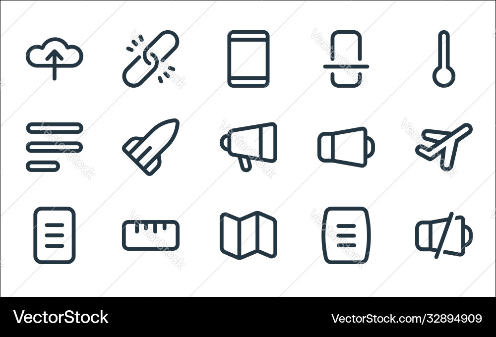 Device line icons linear set quality Vector Image