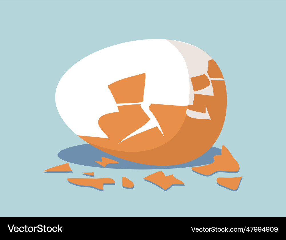 Eggs at broken shell concept Eggs at broken shell concept Vector Image