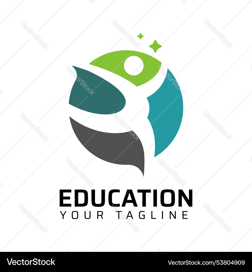 Man and circle logo design template Vector Image