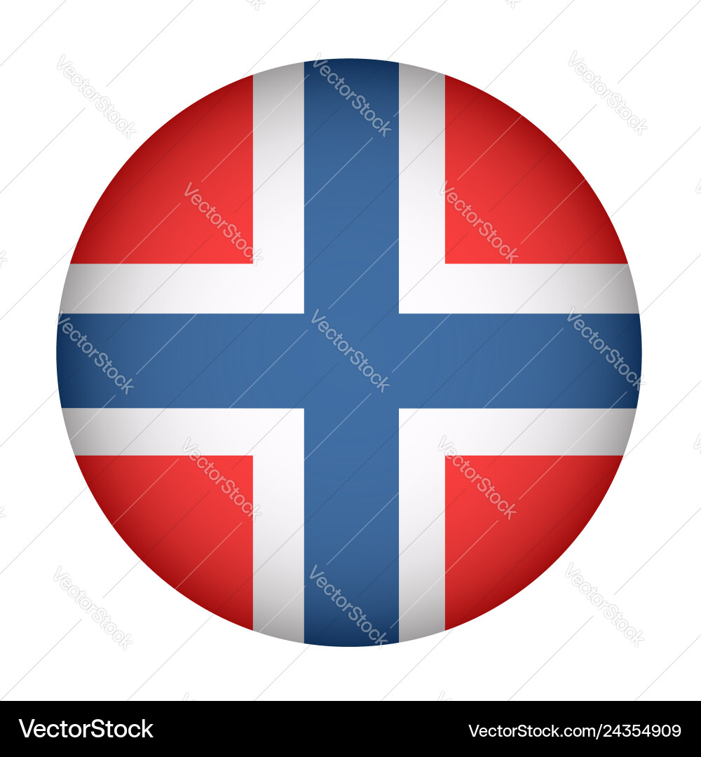 Norway Flag Circle Button vector image