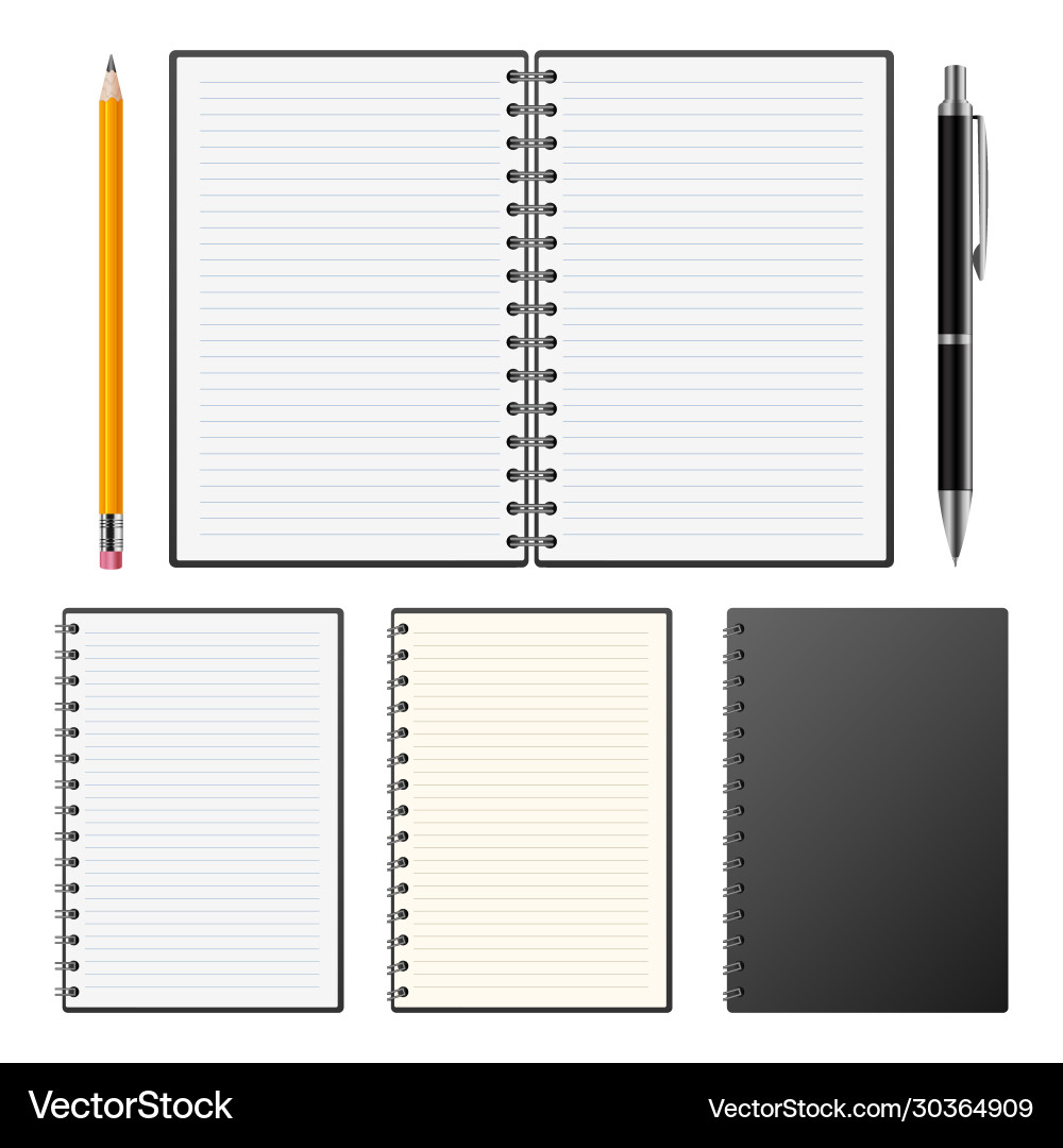 Realistic Notebook Pages Vector Image