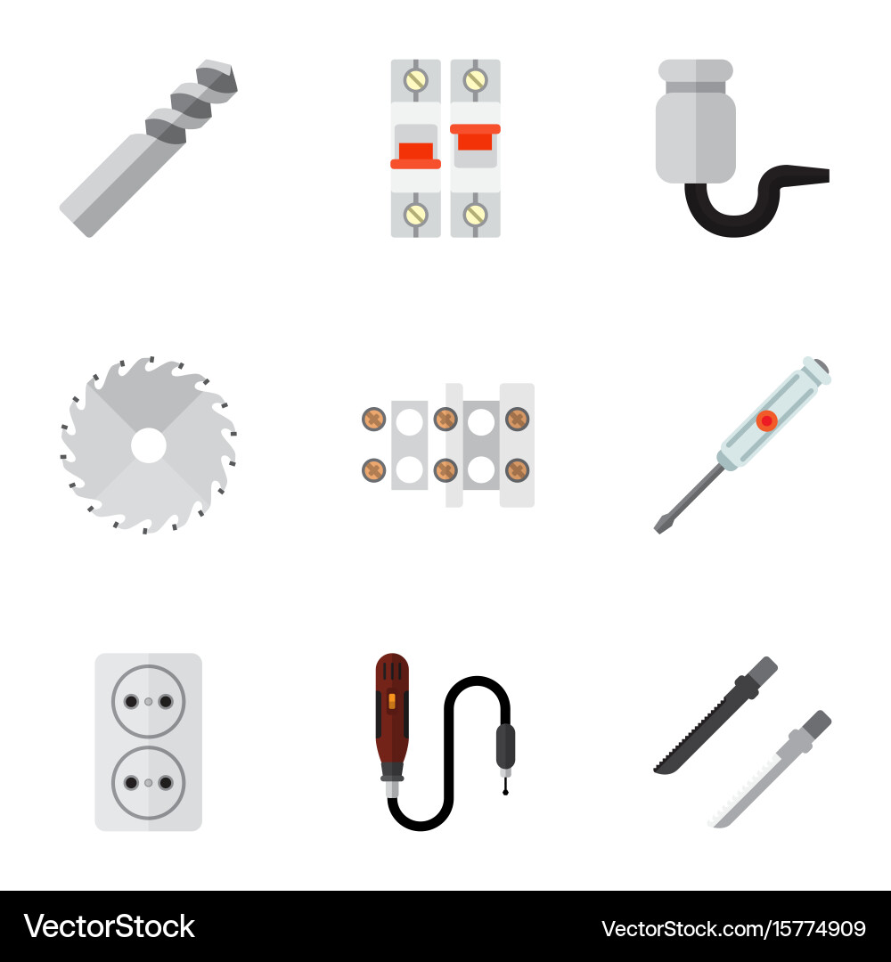 Set of 9 editable instruments icons includes vector image