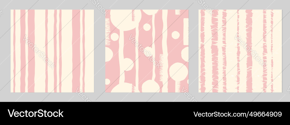 Set of three seamless colorful striped patterns Vector Image