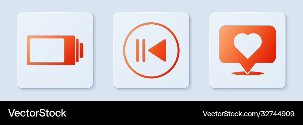 Set rewind battery charge level indicator Set rewind battery charge level indicator vector image