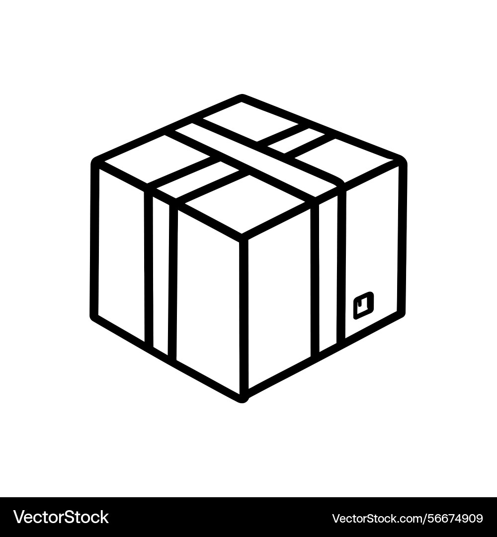Simple box package with tape on transparent Vector Image