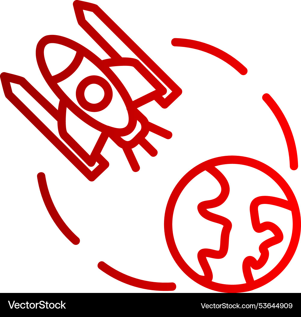 Space shuttle line gradient icon Vector Image
