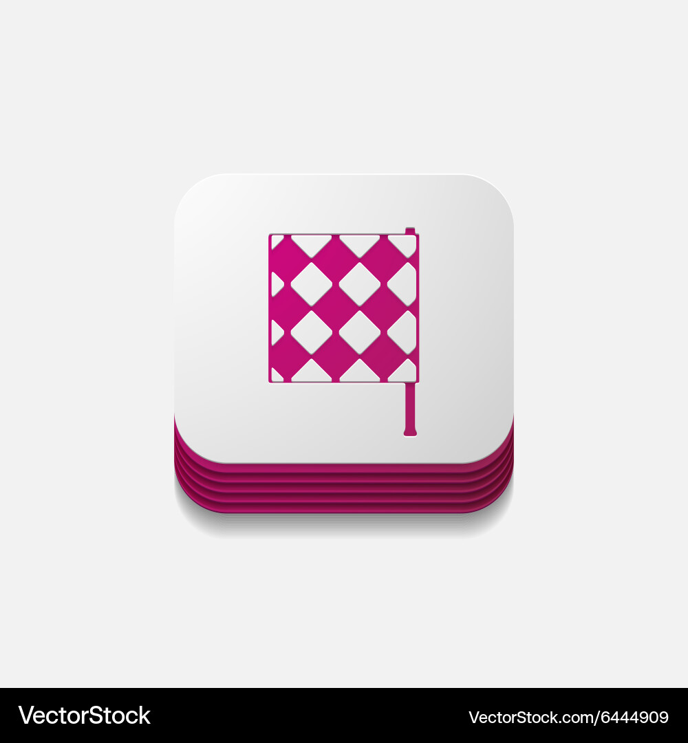 Square button linesman flag Vector Image