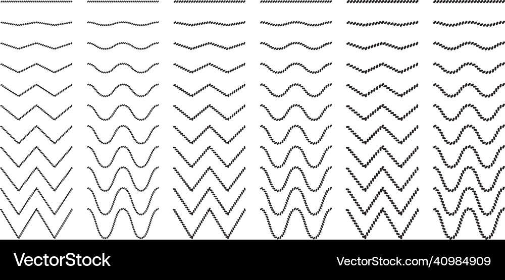 Wavy curled horizontal lines with repeated strokes Vector Image