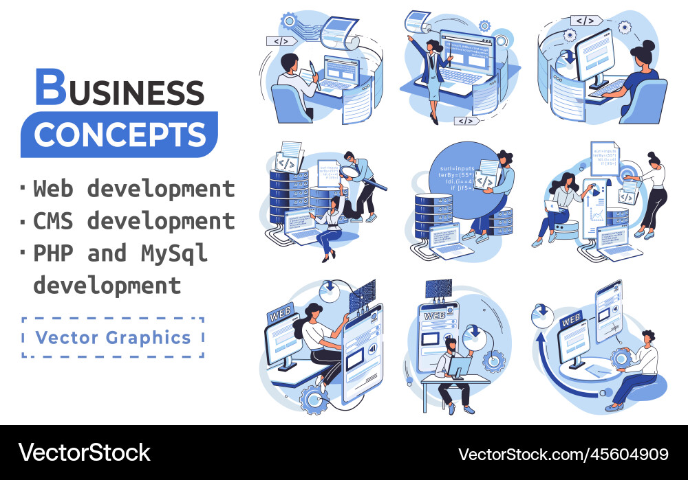 Website architecture concepts web development Website architecture concepts web development Vector Image