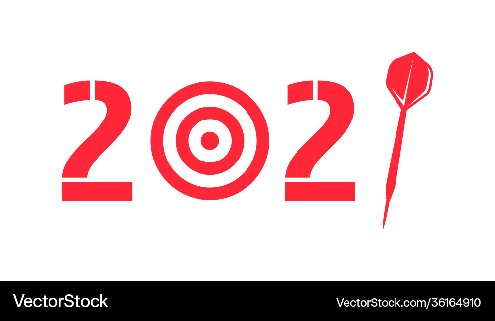 2021 dart target goals in concept Vector Image