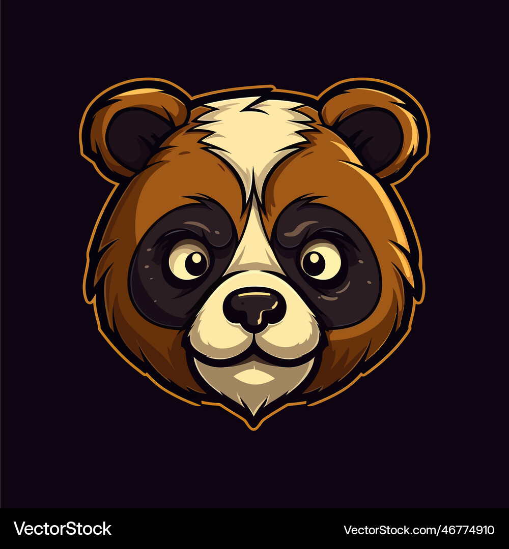 A logo of pandas head designed in esports style Vector Image